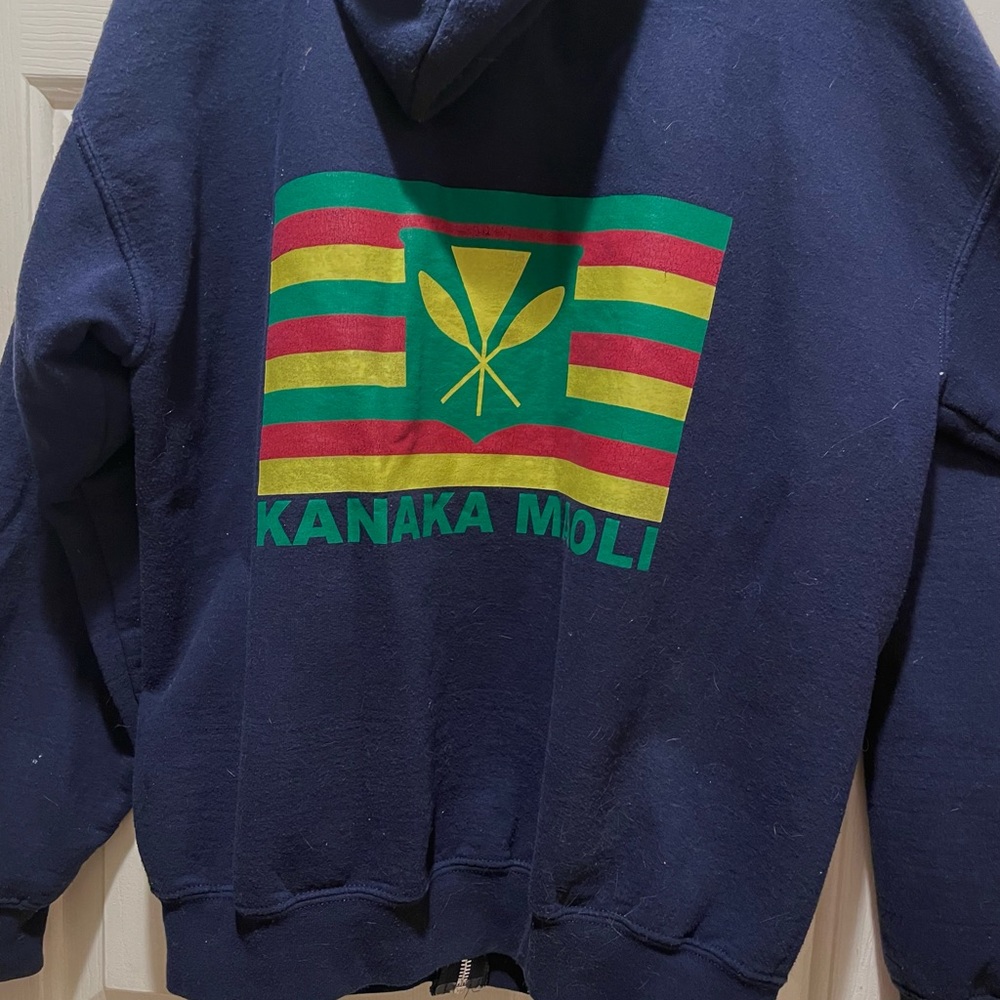 Kanaka Maoli Native Hawaiian Navy Blue Zip Up